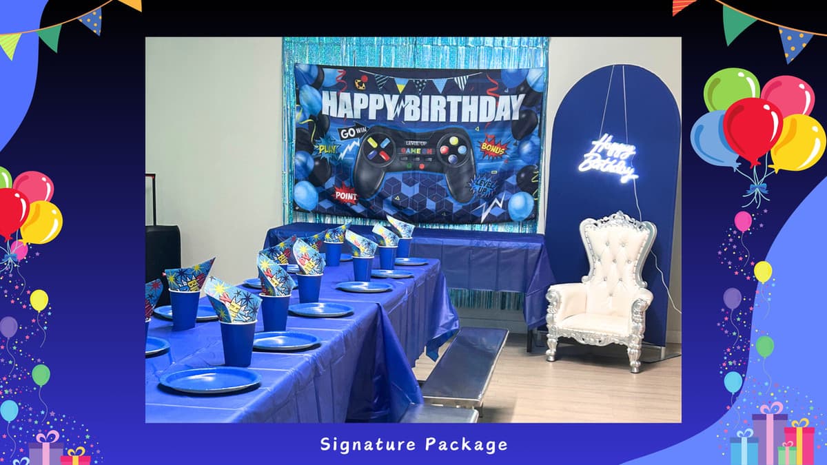 Signature Package birthday party theme